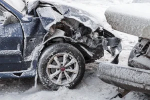 Car accident in the snow
