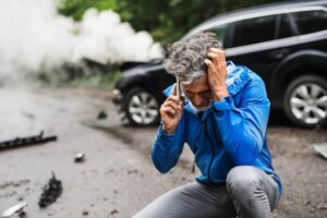 Georgia car accident victim calling an Atlanta car accident lawyer after being hit by an out-of-state driver